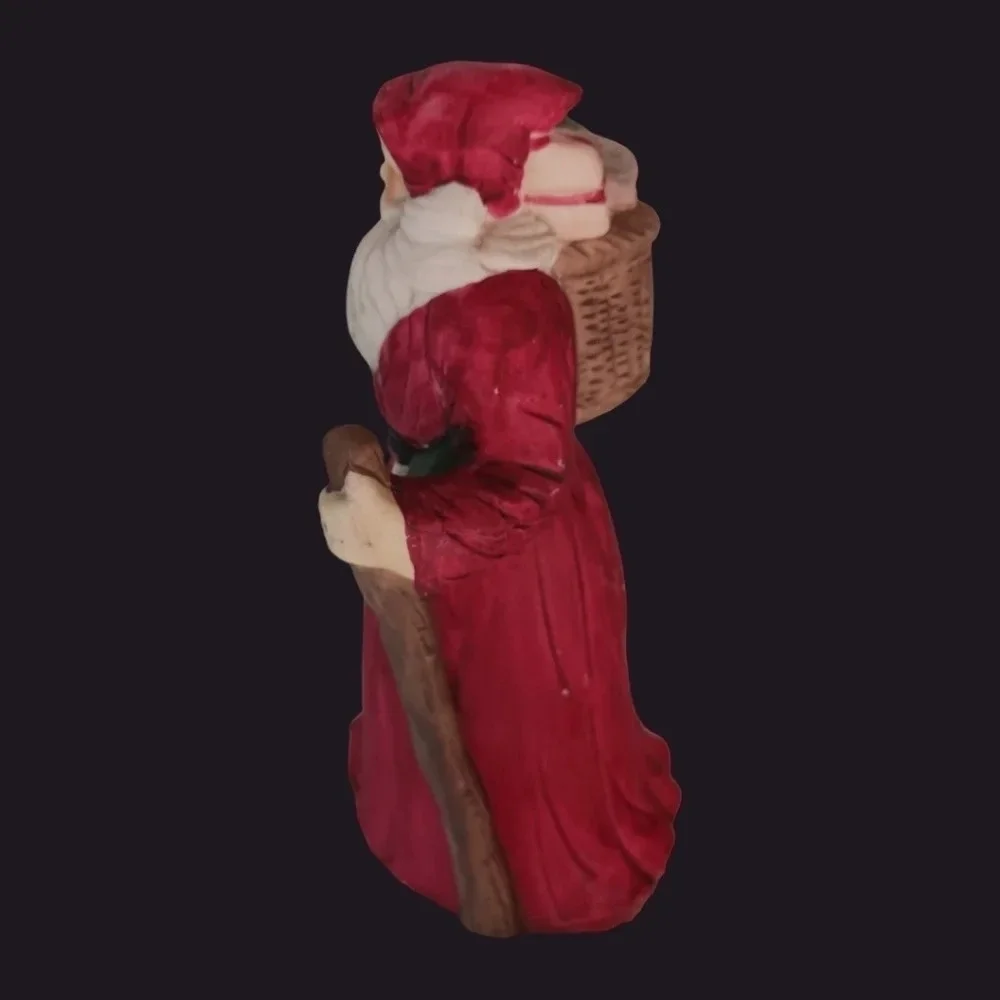 Santa fugurine with bell and christmas tree christmas decor